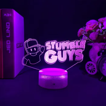 Акрилна 3D Лампа Stumble Guys за игри стая декор Готин Подарък за децата на Рожден Ден Led нощна светлина Директен Доставка