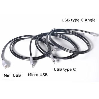 1 М c USB към USB кабел USB 3.1 Type-C Правоъгълен Щекер към Mini USB, Micro USB type C Съединители За зареждане на Данни OTG кабел-адаптер 3 метра