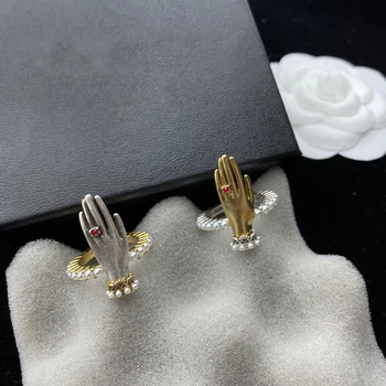 Дамски пръстен с перли ръчна изработка, готически пръстен за момичета, необичайни бижута за жени, аксесоар за Хелоуин